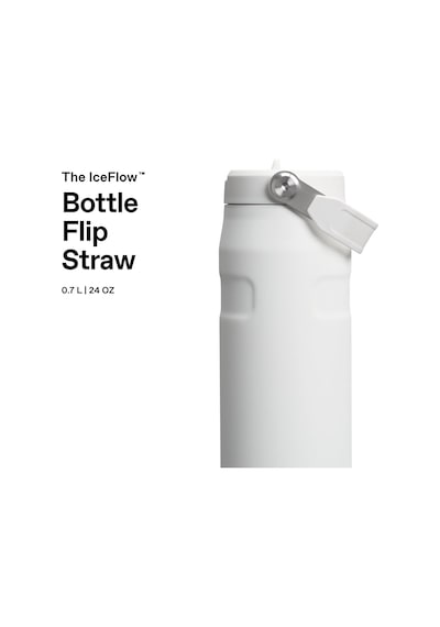 Stanley Iceflow Aerolight Flip Straw 2.0 Pipetli Su Şişesi, 0.7 Litre, Beyaz Frost / 10 Saat Soğutur. - 3 Gü Genel