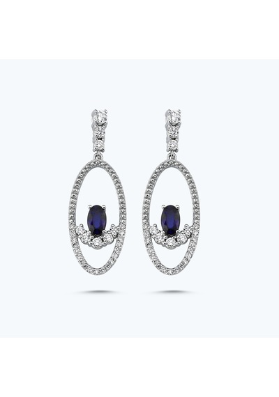 Altınbaş Pırlanta Safir Oval Küpe Mıs213-18k Beyaz