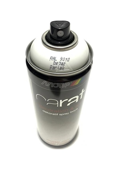 Motip Carat Akrilik Parlak Beyaz Sprey Boya 400 ML Ral 9010