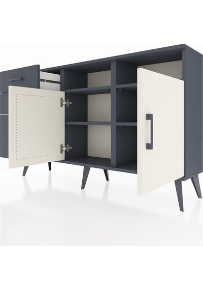 Arges Konsol 4 Raflı 3 Çekmeceli 2 Kapaklı 132x30x83 Antrasit-aytaşı/antrasit Aytaşı/antrasit Arges Konsol 4 Raflı 3 Çekmeceli 2 Kapaklı 132x30x83 Antrasit-aytaşı/antrasit Aytaşı/antrasit