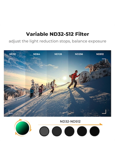 K&f Concept Variable Nd32-512 Filter Djı Osmo Action 3/4/5 Pro