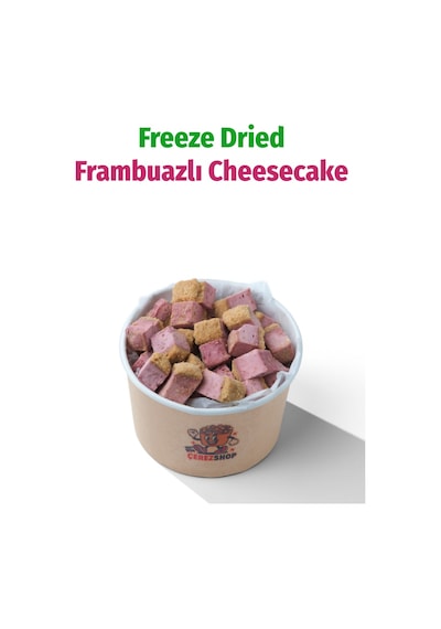 Freeze Dried Frambuazlı Cheesecake Kurutulmuş Çıtır Cheesecake Küpleri, Tatlı Küpleri Atıştırmalık - 100 Gr
