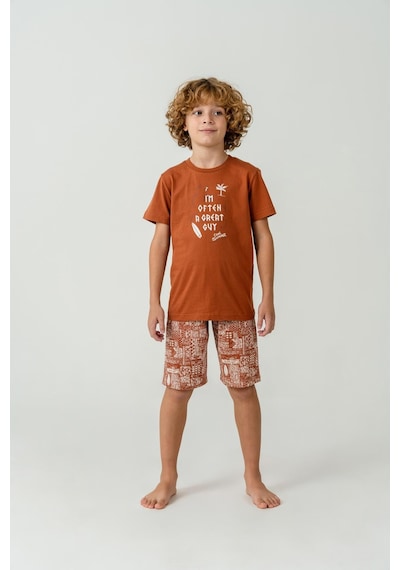 Arnetta Premium Garson Erkek Çocuk Cool Summer Rahat Kalıp %100 Pamuk Kısa Kollu Aile Pijama Takım Krem Arnetta Premium Garson Erkek Çocuk Cool Summer Rahat Kalıp %100 Pamuk Kısa Kollu Aile Pijama Takım Krem