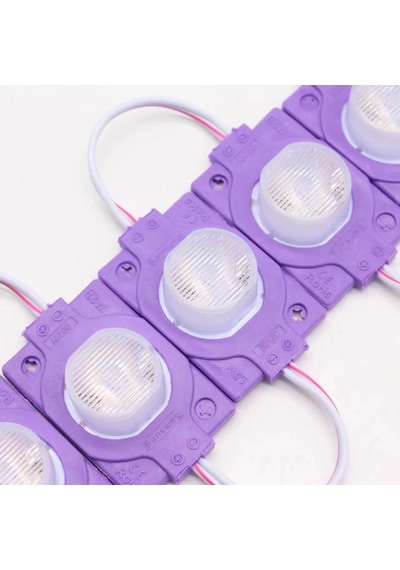 12 Volt 1.5 Watt Tek Lensli Mor 3030 Led Modül Ip65 10 Adet Modül