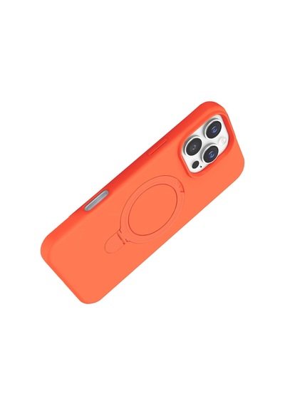 Apple Uyumlu iPhone 16 Pro Max Regal Magsafe Standlı Kapak Turuncu