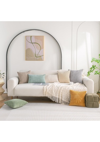 4'lü Set Nötr Dekoratif Yastık Kılıfı 45x45 Cm Kadife Kırlent Kılıfları Yatak Kanepe Kanepe Oturma Odası İçi Çok Renkli