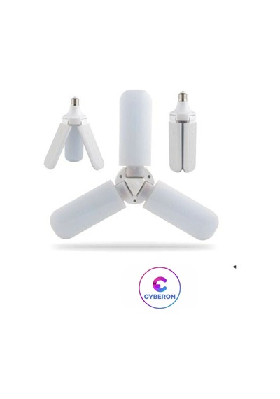 3 Kanatlı Katlanabilir Pervane Led Ampul Beyaz Işık Aydınlatma Lambası Tekli Beyaz Işık E27 Led Ampu