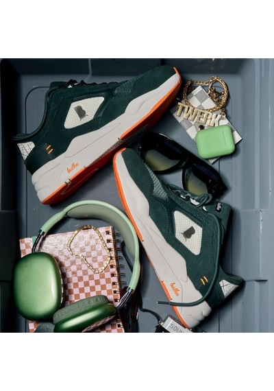 Bathu 10/43 Erkek Deri Sneaker - Koyu Yeşil Yeşil