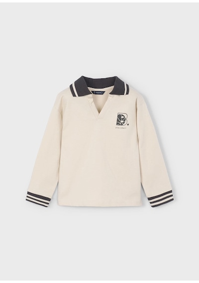 Mayoral Erkek Çocuk Yakalı Sweatshirt Bej