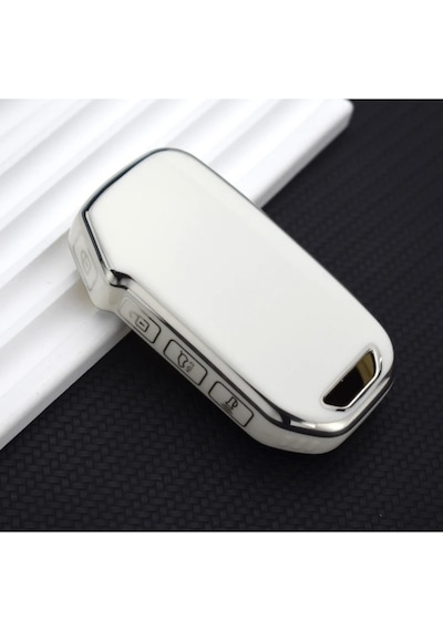Kia X Ceed Uyumlu Sustasız Keyless Smart Anahtar Kılıfı Beyaz