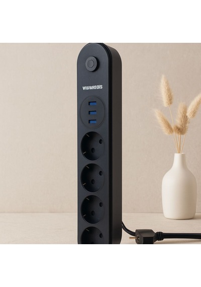 Termal Korumalı Anahtarlı 4'lü Uzatma Kablosu 3 Usb 2 M Standart
