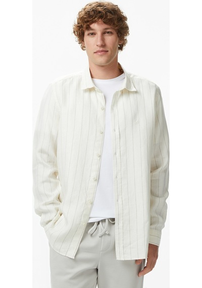 Nautica Erkek Krem Regular Fit Çizgili Gömlekçizgiliw65421t