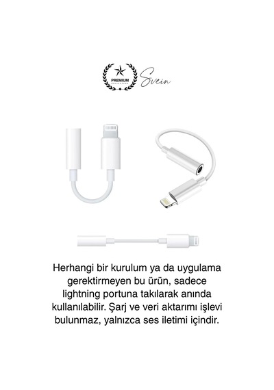 İphone 15-14-13-12-11-x-7-8 Lightning Uyumlu Kablolu Kulaklık Çevirici Tak Çalıştır Aux Dönüştürücü
