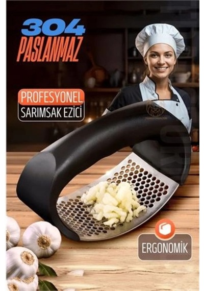 Sarımsak Ezici Zencefil Meyve Ezici 304 Paslanmaz Çelik 721211 Sarı