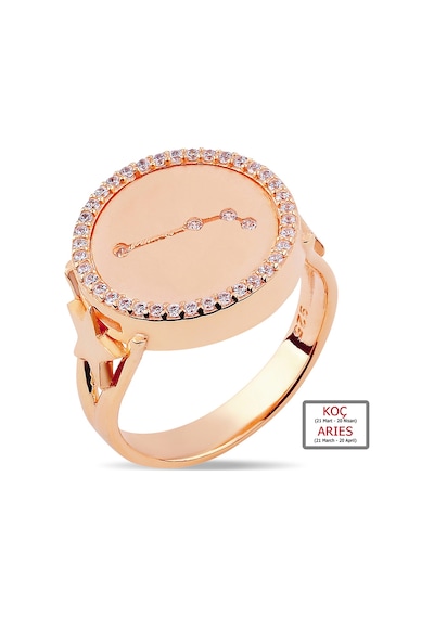 Kuyumcudukkanı Zirkontaşlı"koç Burcu"yüzük-10433-r-arıes Rose Gold