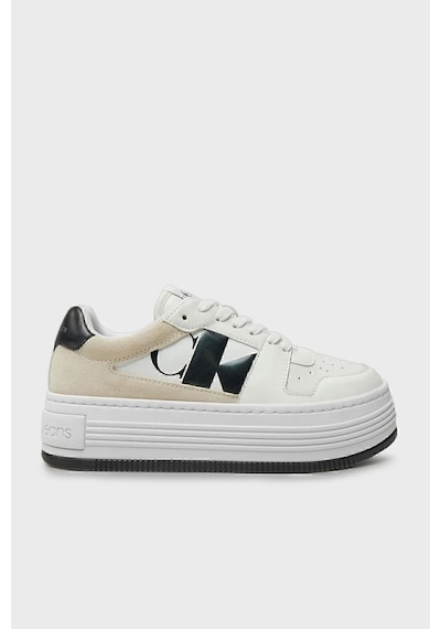 Calvin Klein Logolu Deri Kadın Sneaker Ayakkabı Yw0yw014820ld White-black Beyaz - Siyah Calvin Klein Logolu Deri Kadın Sneaker Ayakkabı Yw0yw014820ld White-black Beyaz - Siyah