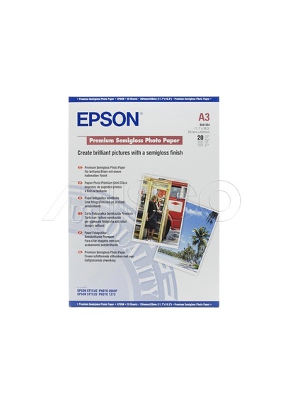 Epson A3 251gram 20'li Premium Semigloss Fotoğraf Kağıdı S041334 Kdo