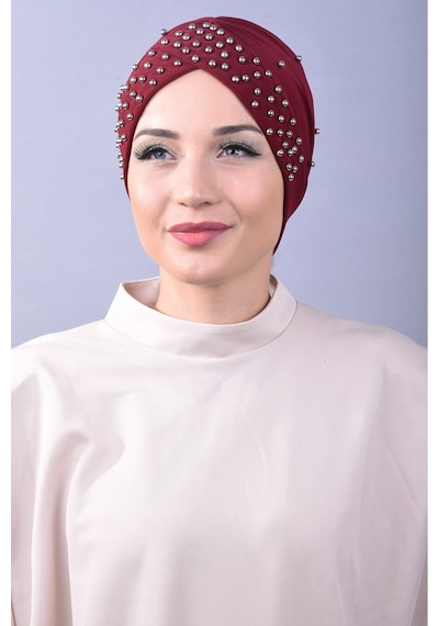 Melodi Scarf Kadın Tesettür İncili Taşlı Havuz Dış Bone Kırmızı Kırmızı Melodi Scarf Kadın Tesettür İncili Taşlı Havuz Dış Bone Kırmızı Kırmızı