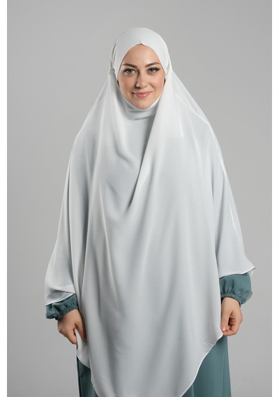 Hürrem Bone Krem Pratik Hazır Geçmeli Tesettür Eşarp Krep Bağcıklı Sufle Hijab 2313 40 Krem
