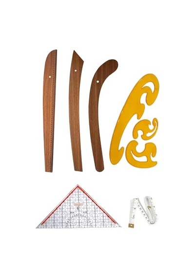 6 Parça Set 3'lü Modelist Riga Cetvel Seti, Modelist Gönyesi, Pistole Cetvel Ve 150 Cm Mezura Diğer