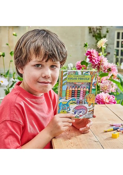 Eeboo Boyama Posteri Ve 16 Renk Kuru Boya Seti - Dinosaurs