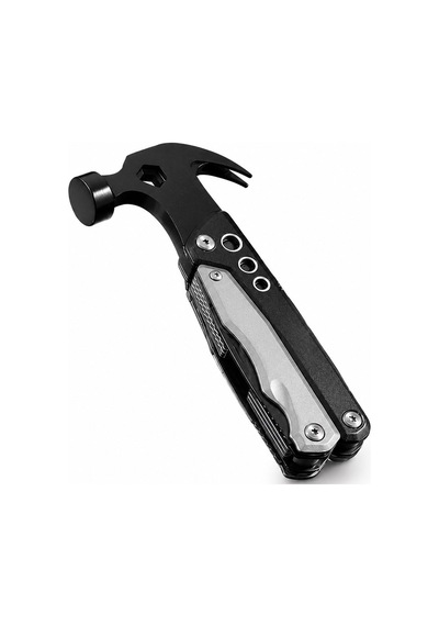 Fukuoka Çok Amaçlı Katlanabilir Çekiç Ve Pense Outdoor Kamp Multitool Siyah Gümüş