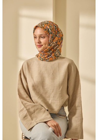 Silk Home Soft Eşarp 73090-34 Uruncu, Vizon, Koyu Yeşil, Eflatun, Ekru