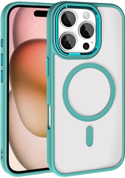 Zore Apple Uyumlu iPhone 16 Pro Max Kılıf Wireless Şarj Özellikli Krom Magsafe Silikon Kapak - Rose Brown