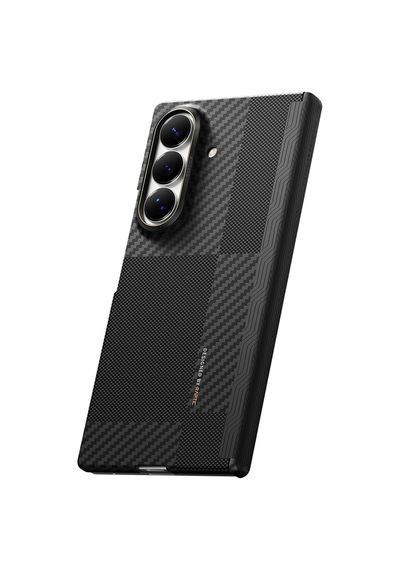 Galaxy Z Fold 8 Ultra Kılıf M-safeli Metal Kamera Çerçeveli Aramid Skinpro Karbon Kapak Siyah-gri Siyah - Gri