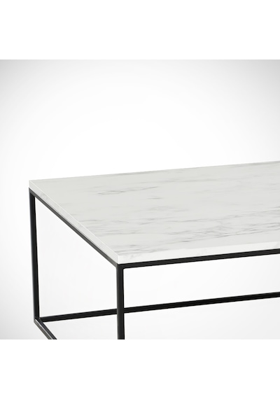 Poly Beyaz Mermer Orta Sehpa Metal & Orta Masa Marmo/ Metal Ayak
