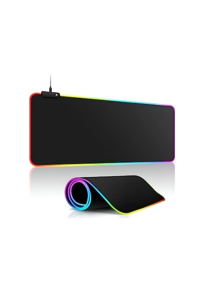 Siyah Zemin Rgb Ledli Gaming Mouse Pad - Fc486