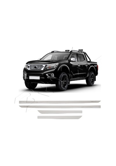 Nissan Navara Uyumlu 2016 Ve Üzeri Krom Yan Kapı Çıtası 4 Parça Paslanmaz Çelik