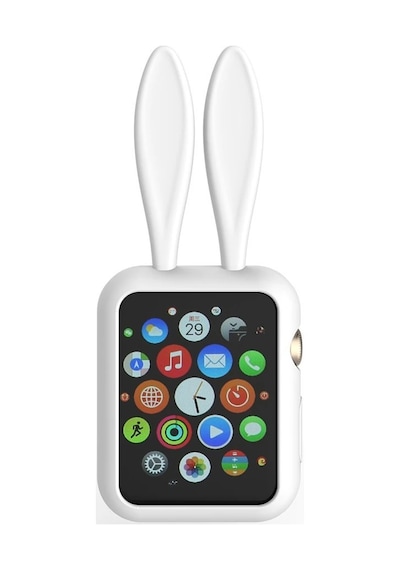 Ally Apple Watch Uyumlu 1-2-3-4 42mm Tavşan Figürü Silikon Kılıf- 5775
