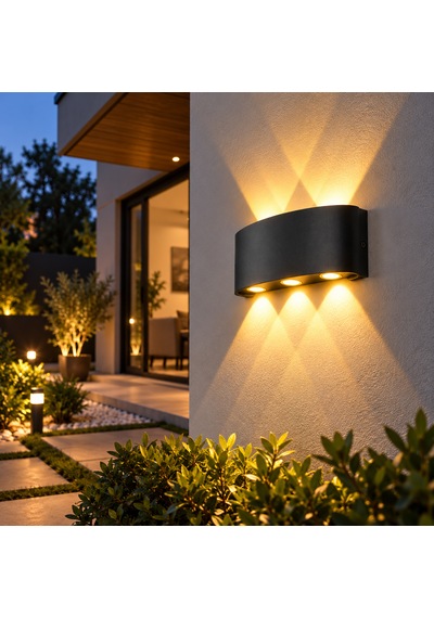 Haiti Siyah Kasa 12 Watt Aplik Amber Işık Yönü İle Modern Tasarım Siyah Amber Siyah