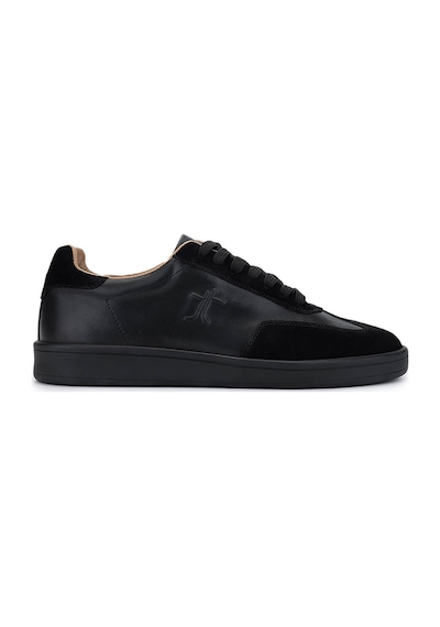 Tamer Tanca Erkek Hakiki Deri Siyah Sneakers & Spor Ayakkabı 233 5100 Erk Ayk Y25 Sıyah Dr/suet Siyah