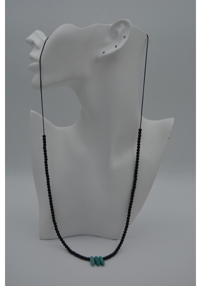 Stoneage Jewellery Amazonit Ve Oniks Taşlı Metalsiz Şifa  Kolyesi Gümüş