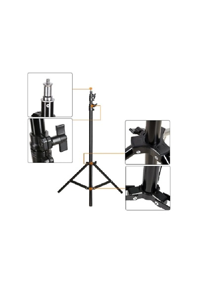 Deyatech 1.8m Kalın Işık Ayağı Döküm Ayak Light Stand 180 Cm Trip