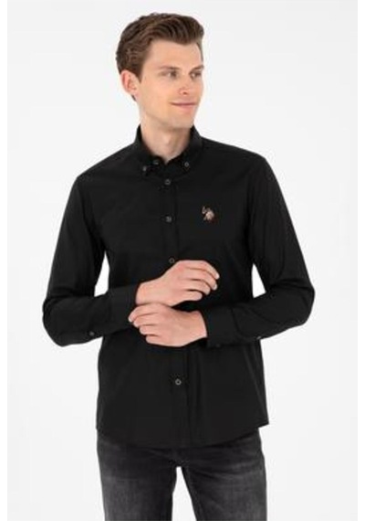 U.S. Polo Assn. Erkek Siyah Uzun Kollu Basic Gömlek 1962092 SİYAH