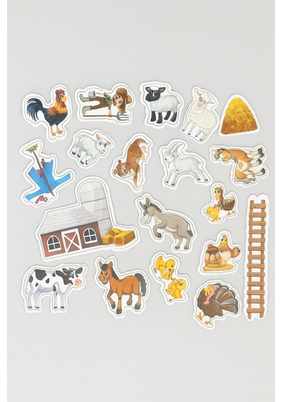 Manyetik Çiftlik Oyunu 87 Parça Sticker Manyetik Hayvanlar Sebzeler C Ocuk Eg İtici Set
