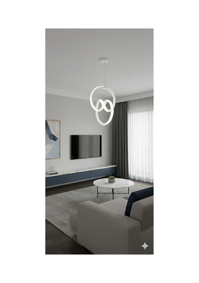 İmza Model Beyaz Led Avize 3 Renk Ayarlanabilir Modern Işık .