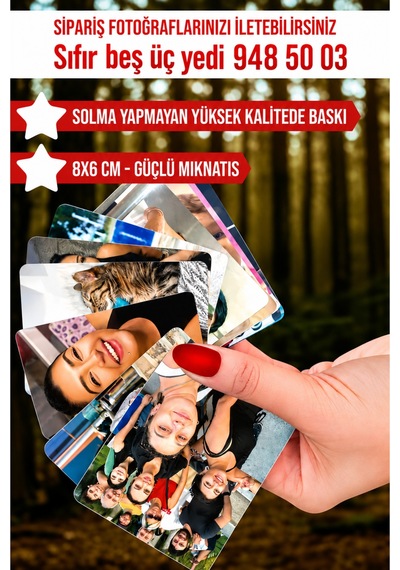 Sürpriz Hediyeli 30 Adet Kişiye Özel Fotoğraflı Resimli Buzdolabı Magneti 8x6 Cm
