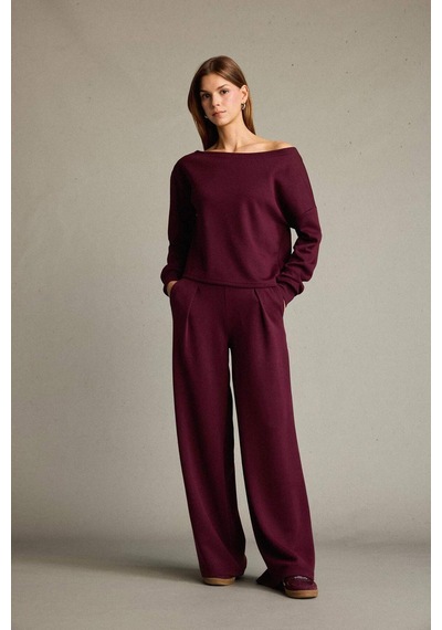 Defacto Kayık Yaka Modal Sweatshirt G2914ax25aubr115 Bordo