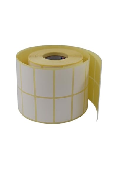 Kuşe Etiket 50mm X 30mm Ruloda 3000 Adet Yan Yana 2 Li 40mm Kuka Çapında Barkod Yazıcı Etiketi 1