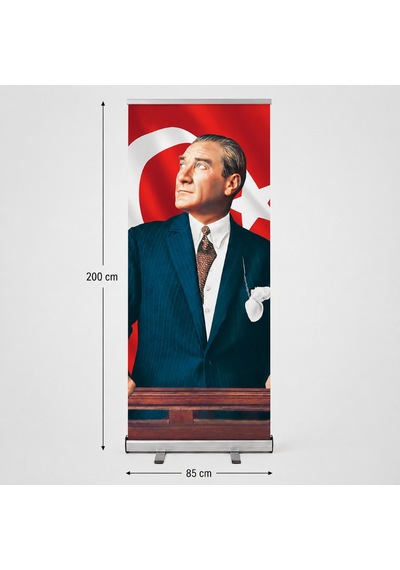 Atatürk Poster Baskılı Roll Up Banner 85x200cm No:1 Diğer