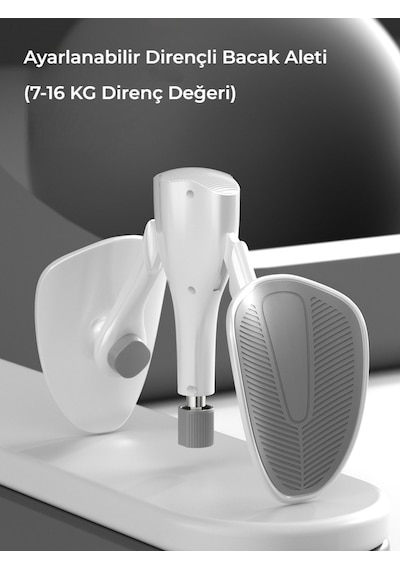 Pelvik İç Bacak Kas Egzersiz Aleti, Kalça Sıkılaştırıcı Kegel Egzersiz Aleti 7-16kg Direnç,beyaz