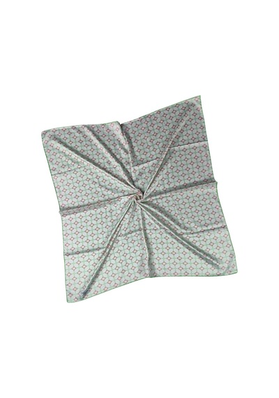 Mim Eşarp Emilya Rayon Desenli Eşarp 90x90 Cm Beyaz - Haki