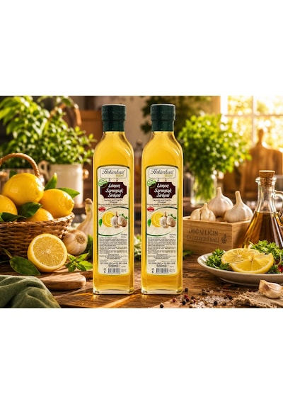 Hekimhan Bitkisel Limon Sarımsak Sirkesi Cam 500 ML