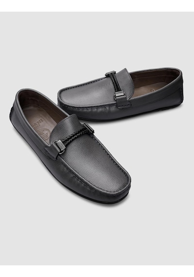 Cabani %100 Hakiki Deri Gri Tokalı Erkek Loafer-gri Gri