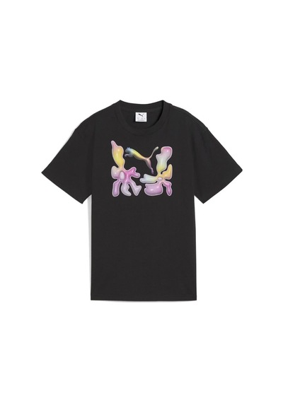 Puma Graphics Relaxed Çocuk Siyah Günlük Stil T-shirt 62987101 Siyah