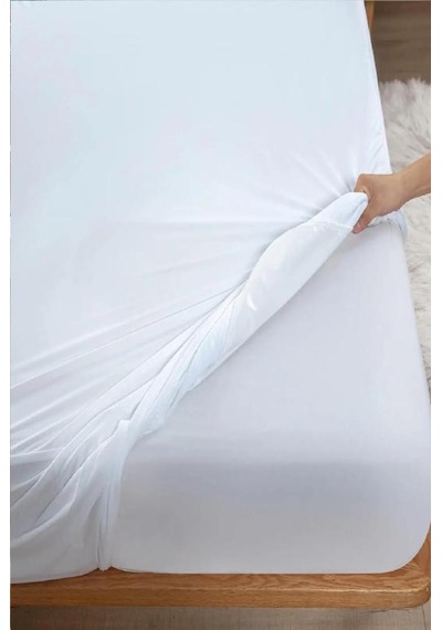 Mycey Alez Fitted 100x200+30 Cm Tek Kişilik Sıvı Geçirmez Yatak Koruyucu Alez Beyaz
